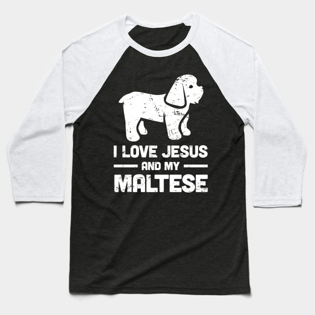 Maltese - Funny Jesus Christian Dog Baseball T-Shirt by MeatMan